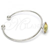 Rhodium Plated Individual Bangle, with Luminous Green Swarovski Crystals, Polished, Rhodium Finish, 07.239.0010.4 (02 MM Thickness, One size fits all)