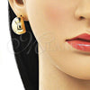 Oro Laminado Stud Earring, Gold Filled Style Polished, Golden Finish, 02.163.0242