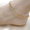 Oro Laminado Basic Anklet, Gold Filled Style Miami Cuban Design, Polished, Golden Finish, 03.63.2284.10