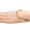 Oro Laminado Individual Bangle, Gold Filled Style Flower Design, Polished, Golden Finish, 07.192.0014.06 (12 MM Thickness, Size 6 - 2.75 Diameter)