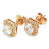 Sterling Silver Stud Earring, with White Cubic Zirconia, Polished, Rose Gold Finish, 02.286.0021.1