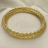Oro Laminado Semanario Bangle, Gold Filled Style Diamond Cutting Finish, Golden Finish, 07.93.0006.06