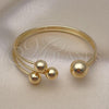 Oro Laminado Individual Bangle, Gold Filled Style Ball Design, Polished, Golden Finish, 07.163.0003