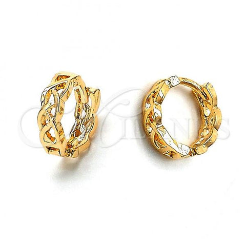 Oro Laminado Huggie Hoop, Gold Filled Style Polished, Golden Finish, 02.164.0003