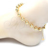 Oro Laminado Fancy Anklet, Gold Filled Style Ball Design, Polished, Golden Finish, 03.93.0011.10