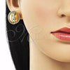 Oro Laminado Stud Earring, Gold Filled Style Ball and Twist Design, Polished, Golden Finish, 02.195.0278