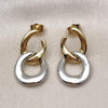 Oro Laminado Dangle Earring, Gold Filled Style Polished, Two Tone, 02.196.0178