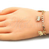 Oro Laminado Charm Bracelet, Gold Filled Style Elephant Design, Polished, Golden Finish, 03.351.0106.07