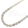 Oro Laminado Basic Necklace, Gold Filled Style Mariner Design, Diamond Cutting Finish, Tricolor, 04.380.0033.24
