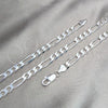 Sterling Silver Basic Necklace, Figaro Design, Polished, Silver Finish, 04.420.011.24