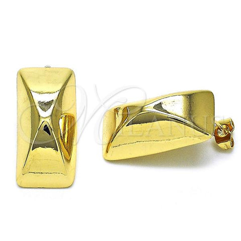 Oro Laminado Stud Earring, Gold Filled Style Polished, Golden Finish, 02.163.0265