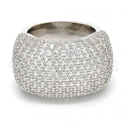 Rhodium Plated Multi Stone Ring, with White Cubic Zirconia, Polished, Rhodium Finish, 01.99.0029.1.08 (Size 8)