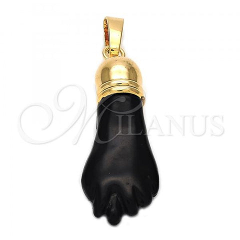 Oro Laminado Religious Pendant, Gold Filled Style Hand Design, Enamel Finish, Golden Finish, 5.039.016