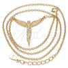 Sterling Silver Pendant Necklace, Angel Design, with White Micro Pave, Polished, Rose Gold Finish, 04.336.0009.1.16
