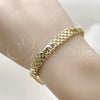 Oro Laminado Fancy Bracelet, Gold Filled Style Elephant Design, Polished, Golden Finish, 03.213.0041.08