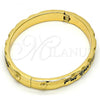 Gold Tone Individual Bangle, Heart Design, Black Enamel Finish, Golden Finish, 07.252.0031.05.GT (07 MM Thickness, Size 5 - 2.50 Diameter)