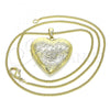 Oro Laminado Pendant Necklace, Gold Filled Style Heart Design, Polished, Golden Finish, 04.117.0031.18