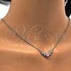 Rhodium Plated Pendant Necklace, with Pink and White Cubic Zirconia, Polished, Rhodium Finish, 04.213.0035.1.16