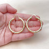 Oro Laminado Medium Hoop, Gold Filled Style Hollow Design, Diamond Cutting Finish, Golden Finish, 02.213.0310.40