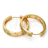 Oro Laminado Huggie Hoop, Gold Filled Style with White Micro Pave, Polished, Golden Finish, 02.213.0009.30