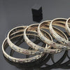 Gold Plated Dozen Bangle, Diamond Cutting Finish, Tricolor, 5.264.002.03 (06 MM Thickness, Size 3 - 2.00 Diameter)
