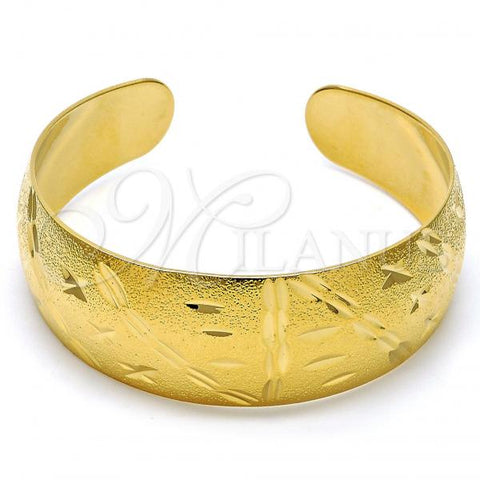 Oro Laminado Individual Bangle, Gold Filled Style Diamond Cutting Finish, Golden Finish, 07.168.0021 (20 MM Thickness, One size fits all)