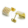 Oro Laminado Stud Earring, Gold Filled Style with Ivory Pearl, Polished, Golden Finish, 02.379.0047