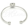 Rhodium Plated Individual Bangle, with Padparadscha Swarovski Crystals, Polished, Rhodium Finish, 07.239.0010 (02 MM Thickness, One size fits all)