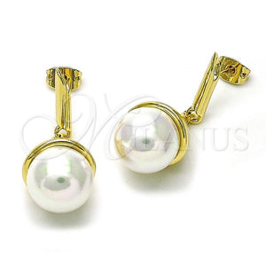 Gold Filled Ring — Dangle Earring Ball Design with Ivory Cubic Zirconia — main product view — SKU 156547 | Oro Laminado anillo — Dangle Earring Ball diseño with Ivory Cubic Zirconia — SKU 156547