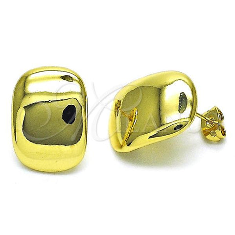 Oro Laminado Stud Earring, Gold Filled Style Polished, Golden Finish, 02.341.0168
