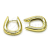 Oro Laminado Huggie Hoop, Gold Filled Style Chunky Design, Polished, Golden Finish, 02.213.0658.20