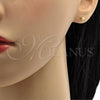Oro Laminado Stud Earring, Gold Filled Style Ball Design, Polished, Golden Finish, 5.128.009