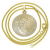 Oro Laminado Pendant Necklace, Gold Filled Style Divino Niño Design, Polished, Golden Finish, 04.106.0063.1.20