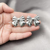 Rhodium Plated Stud Earring, Chunky Design, Polished, Rhodium Finish, 02.60.0158.1