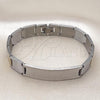 Stainless Steel Solid Bracelet, Polished, Two Tone, 03.114.0242.2.08