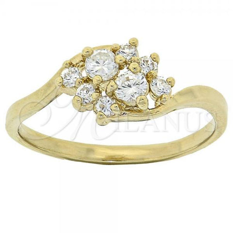 Oro Laminado Multi Stone Ring, Gold Filled Style with White Cubic Zirconia, Polished, Golden Finish, 5.165.029.06 (Size 6)