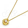Gold Tone Pendant Necklace, Teardrop Design, with White Cubic Zirconia, Polished, Golden Finish, 04.213.0021.16.GT