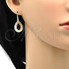 Rhodium Plated Dangle Earring, Teardrop Design, with Light Silk Swarovski Crystals, Polished, Rhodium Finish, 02.239.0016.1