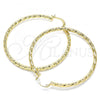 Oro Laminado Large Hoop, Gold Filled Style Diamond Cutting Finish, Golden Finish, 02.213.0255.1.60