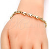 Oro Laminado Fancy Bracelet, Gold Filled Style Polished, Golden Finish, 03.210.0028.08