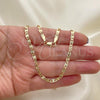 Oro Laminado Basic Necklace, Gold Filled Style Mariner Design, Diamond Cutting Finish, Golden Finish, 04.213.0247.22