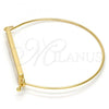 Gold Tone Individual Bangle, with White Mother of Pearl, Polished, Golden Finish, 07.263.0001.04.GT (01 MM Thickness, Size 5 - 2.50 Diameter)