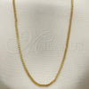 Oro Laminado Basic Necklace, Gold Filled Style Box Design, Polished, Golden Finish, 04.317.0003.18