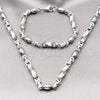 Stainless Steel Necklace and Bracelet, and Ball Polished, Steel Finish, 06.363.0060