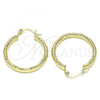 Oro Laminado Medium Hoop, Gold Filled Style Diamond Cutting Finish, Golden Finish, 02.213.0162.30