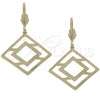 Oro Laminado Dangle Earring, Gold Filled Style Diamond Design, Diamond Cutting Finish, Golden Finish, 5.088.008