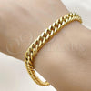 Stainless Steel Basic Bracelet, Curb Design, Polished, Golden Finish, 03.256.0001.09