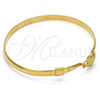 Oro Laminado Individual Bangle, Gold Filled Style Flower Design, Polished, Golden Finish, 07.192.0014.06 (12 MM Thickness, Size 6 - 2.75 Diameter)