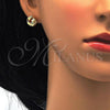 Oro Laminado Stud Earring, Gold Filled Style Love Knot Design, Polished, Golden Finish, 02.63.2373