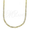 Oro Laminado Basic Necklace, Gold Filled Style Mariner Design, Diamond Cutting Finish, Golden Finish, 04.213.0243.24